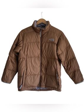 The North Face Kids Chestnut Brown Quilted Goose Down Insulated Puffer Jacket